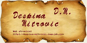 Despina Mitrović vizit kartica